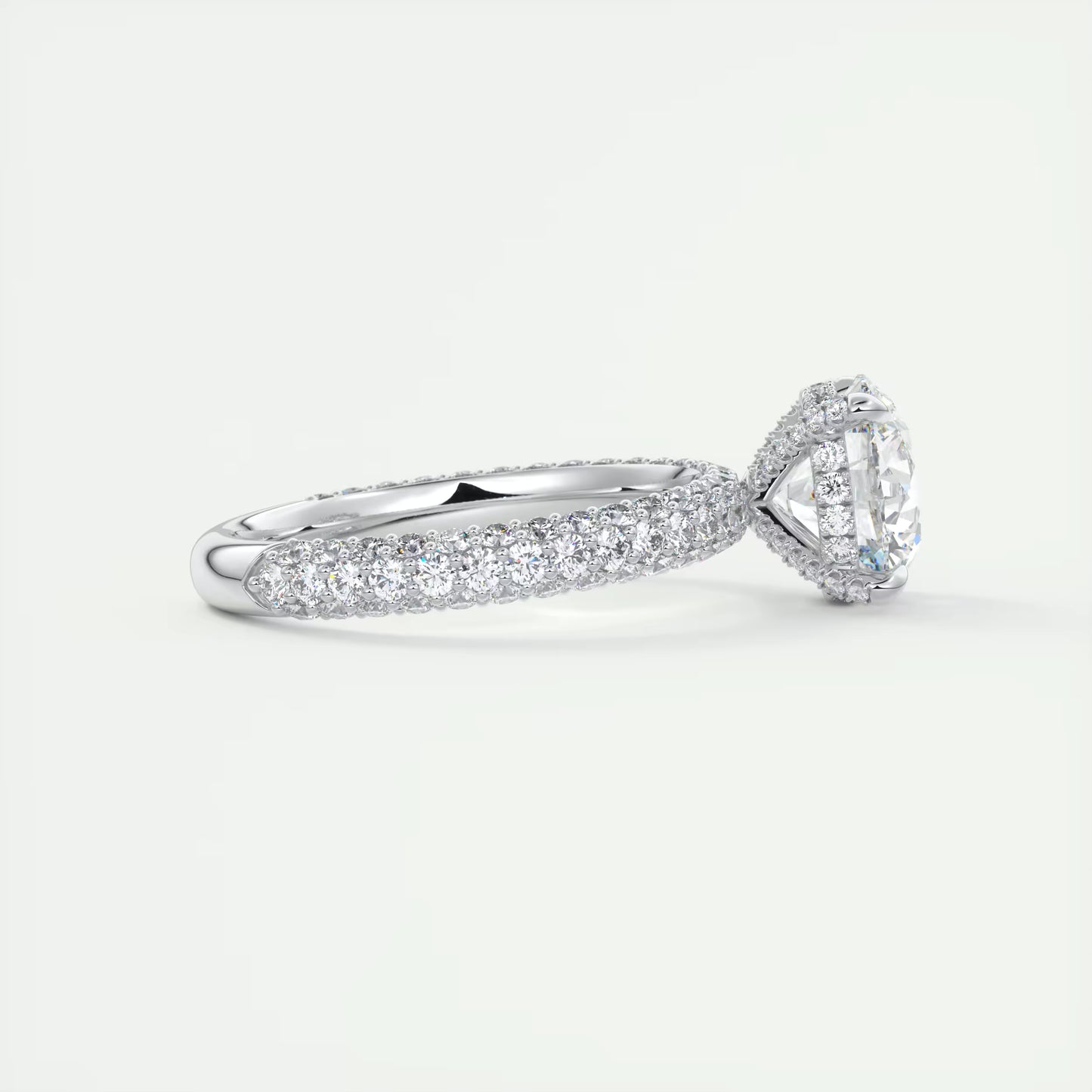 8-9 GM Round Solitaire Handmade Diamond Sets Engagement Ring