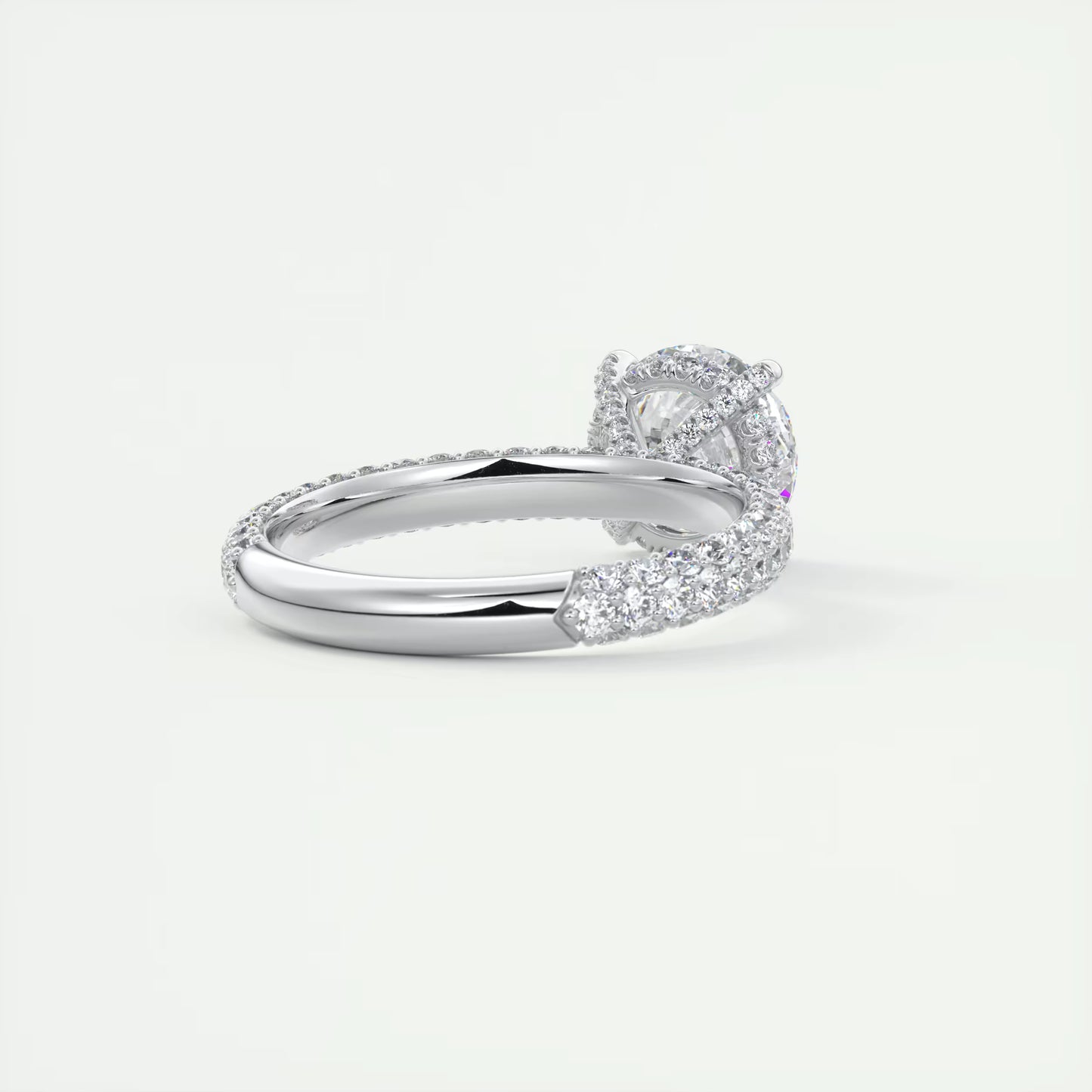 8-9 GM Round Solitaire Handmade Diamond Sets Engagement Ring