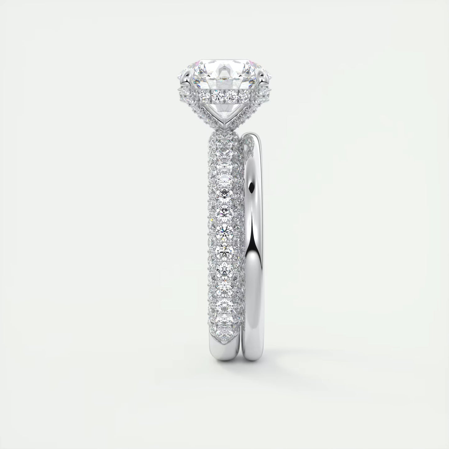 8-9 GM Round Solitaire Handmade Diamond Sets Engagement Ring