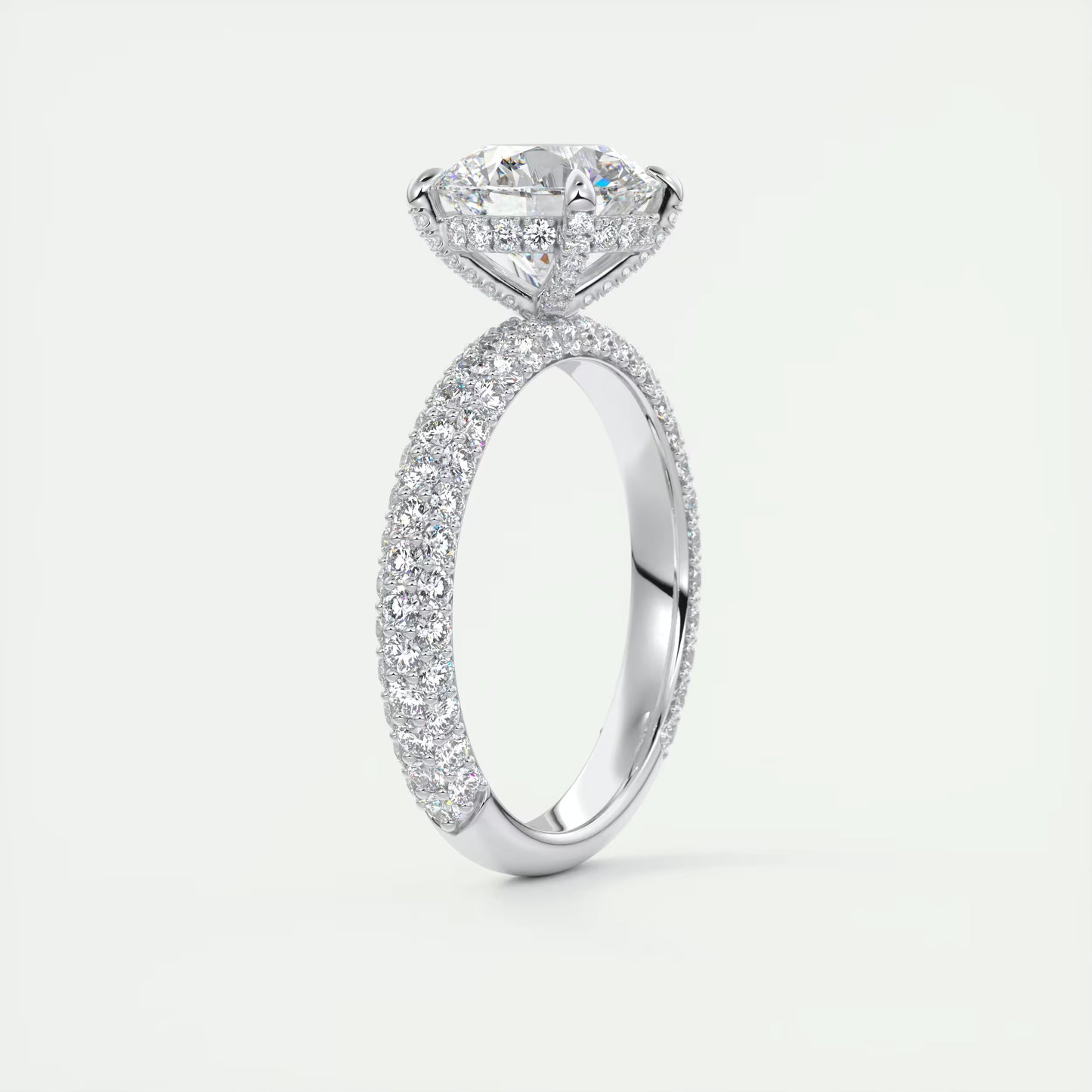 8-9 GM Round Solitaire Handmade Diamond Sets Engagement Ring