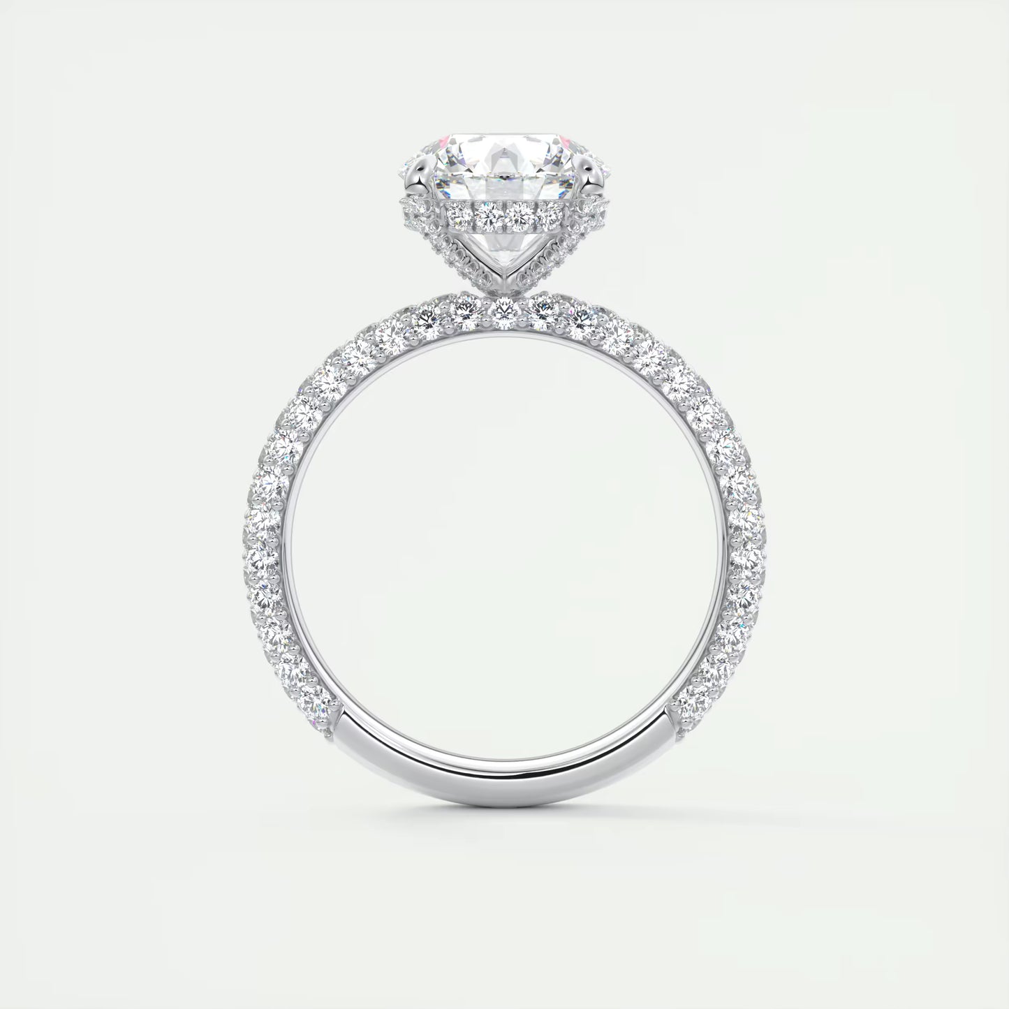 8-9 GM Round Solitaire Handmade Diamond Sets Engagement Ring
