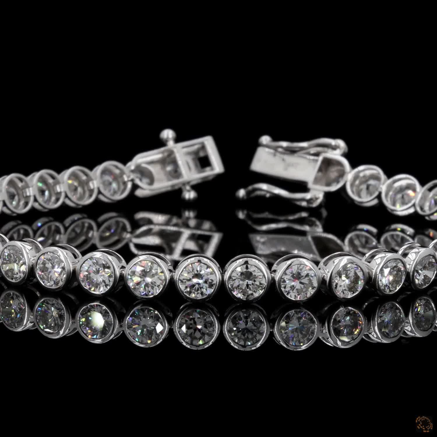 8.35 Ct Silver Round Crystal Tennis Bracelet for Women – Classic Sparkling Link Bracelet