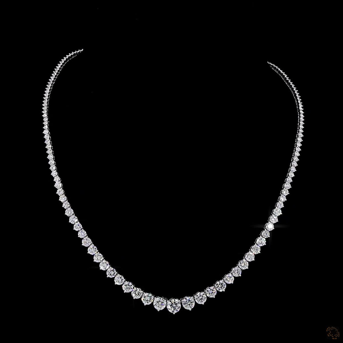 21.17 Ct High-Carat Graduated Round Cut Lab-Grown Diamond Tennis Necklace in 14K White Gold
