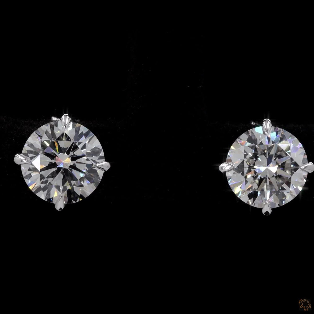 7.15 Ct 14K WHITE GOLD Round Shape Studs Earring