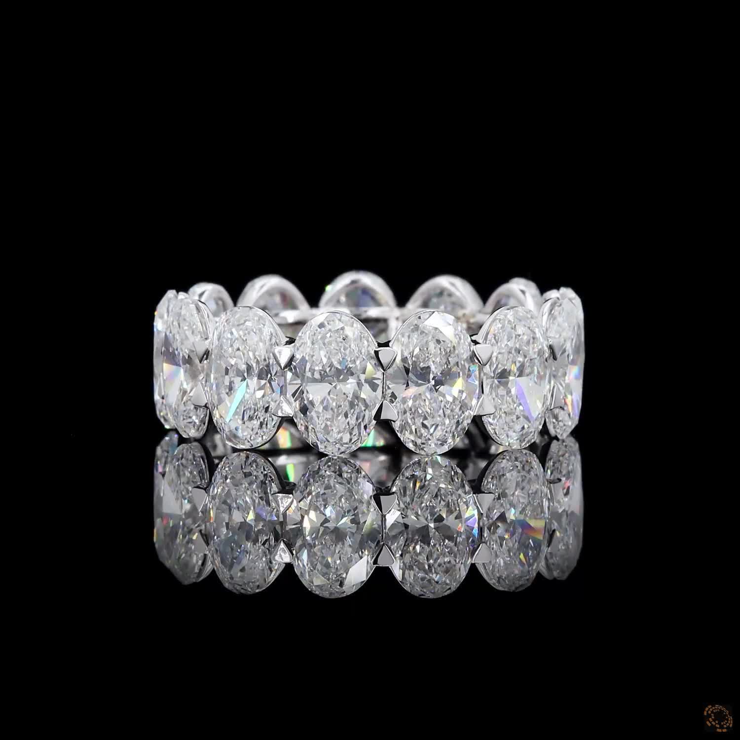 13.43 Ct Luxury Oval Cut Diamond Eternity Band | Stackable Wedding & Anniversary Ring