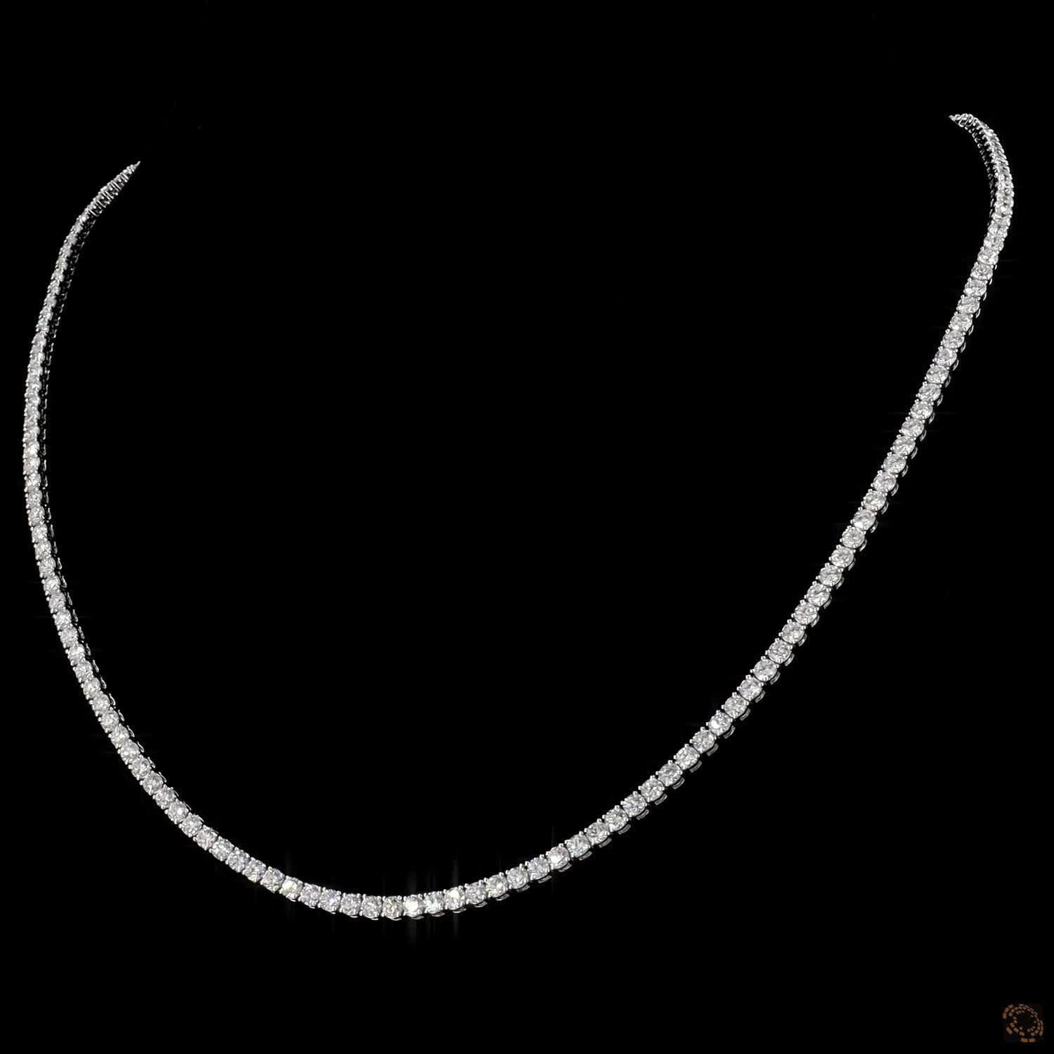 9.79 Ct Continuous single strand of uniformly sized, smaller round diamonds for a delicate, refined silhouette