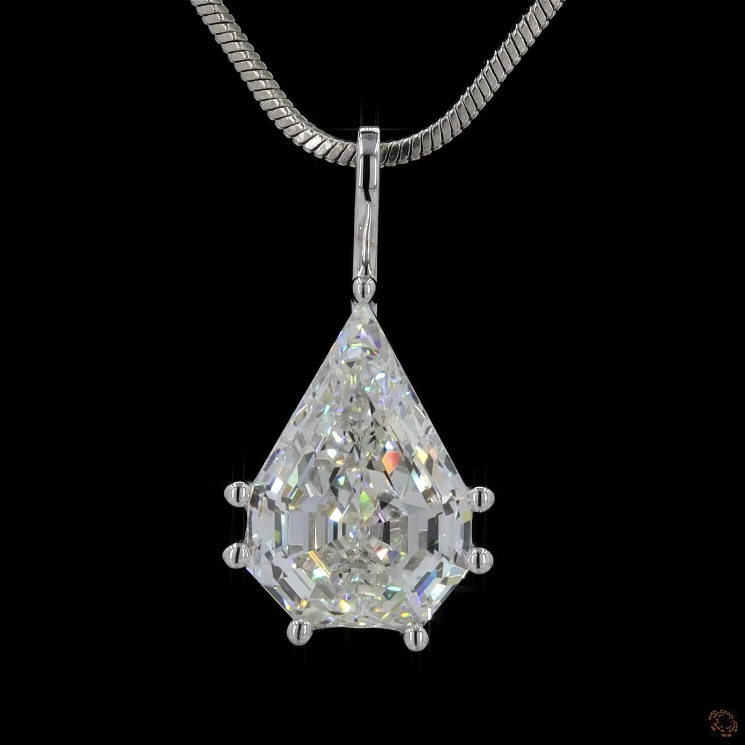 5.06 Ct Shield Cut Lab Grown Diamond Pendant Necklace | Large Shield Shape Solitaire Pendant | Modern Luxury Fine Jewelry
