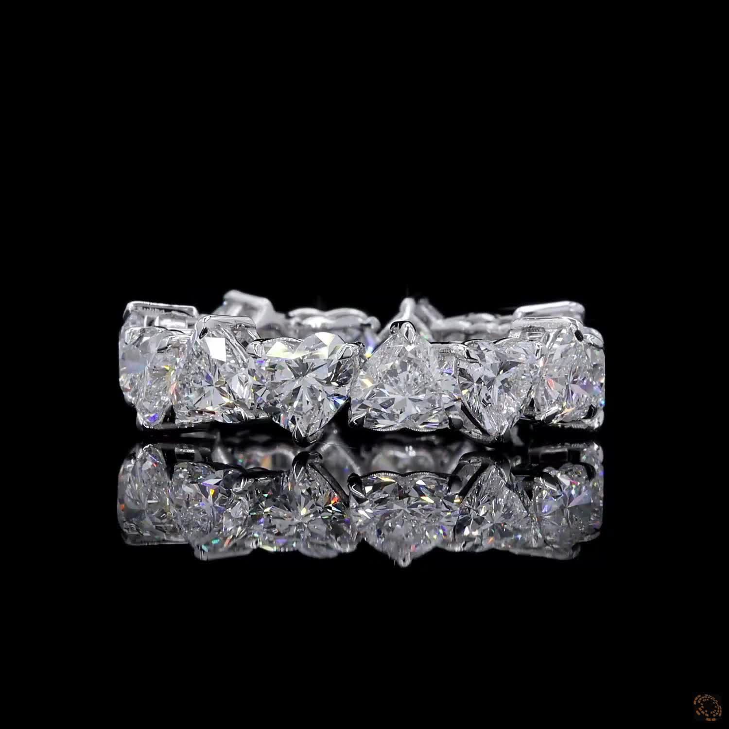7.93 Ct Luxury Heart Cut Diamond Full Eternity Band Ring in Prong Set Wedding & Anniversary Band