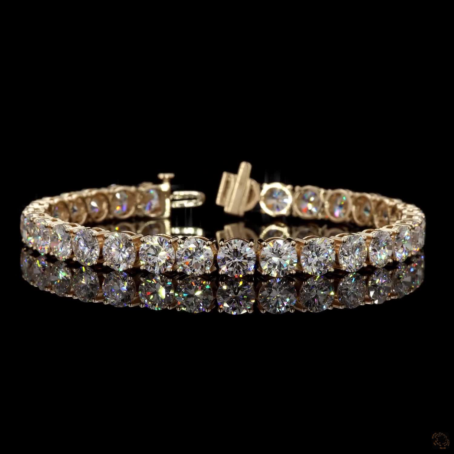 23.27 Classic Round Diamond Tennis Bracelet in Yellow Gold | Elegant Bridal & Anniversary Jewelry