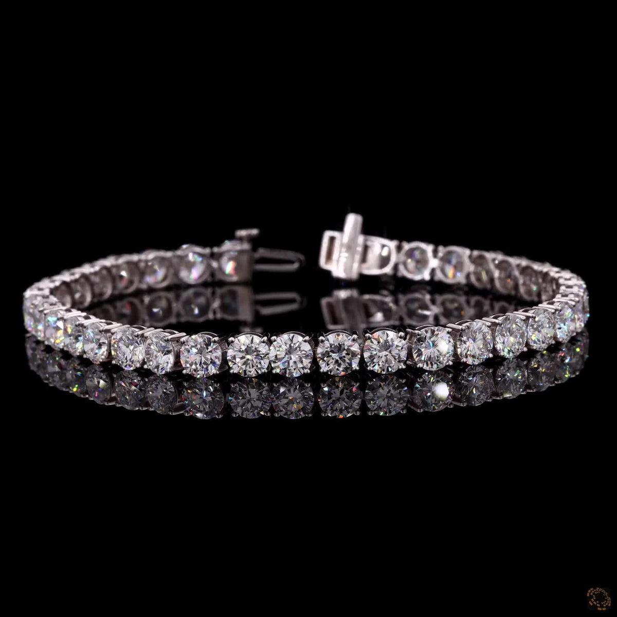 14.85 Ct Round Cut Classic Tennis Bracelet in 14K White Gold | 4-Prong Diamond Alternative Line Bracelet