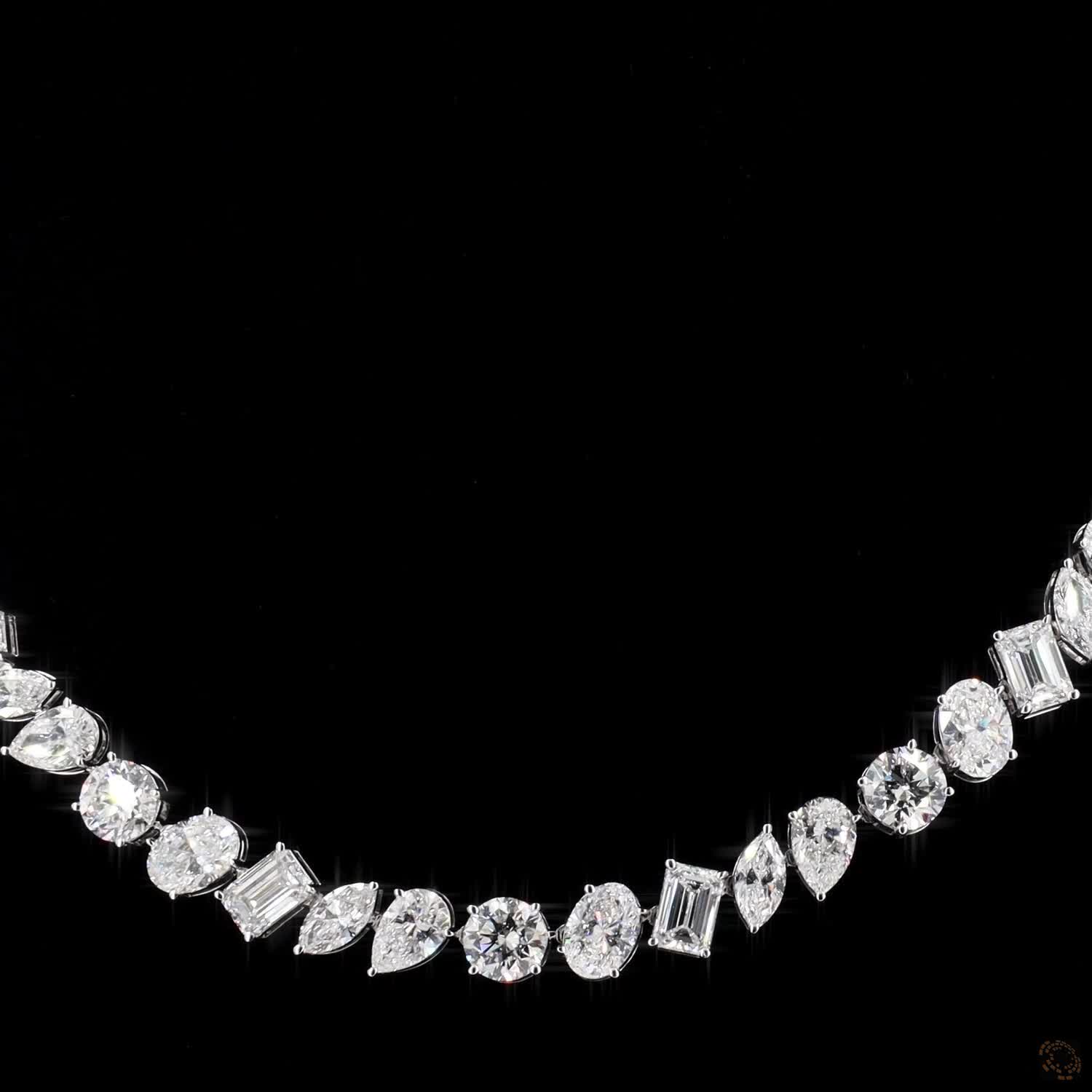 40.61 Ct High-clarity multi-shape diamonds, including round brilliant, oval, emerald, marquise, and pear cuts
