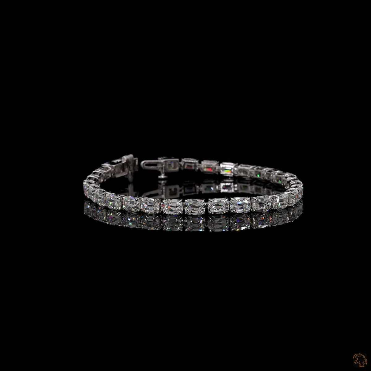 13.23 Ct Radiant Cut Tennis Bracelet in 14K White Gold | 4-Prong East-West Radiant Eternity Line Bracelet