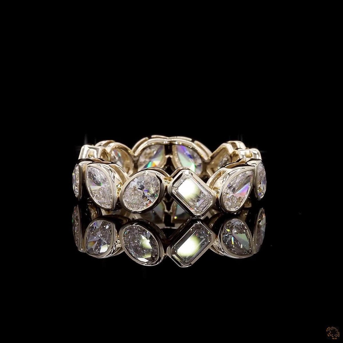 4.1 Ct Bezel-Set Multi-Shape Diamond Eternity Band in 14K Yellow Gold