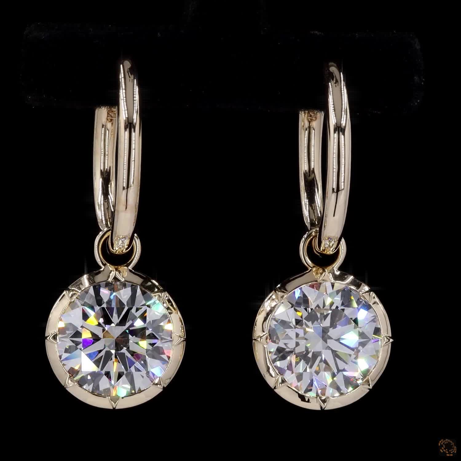 6.07 ct The full 14K yellow gold bezel frame warms the overall look, creating a rich aesthetic that elevates everyday diamond hoop stacks