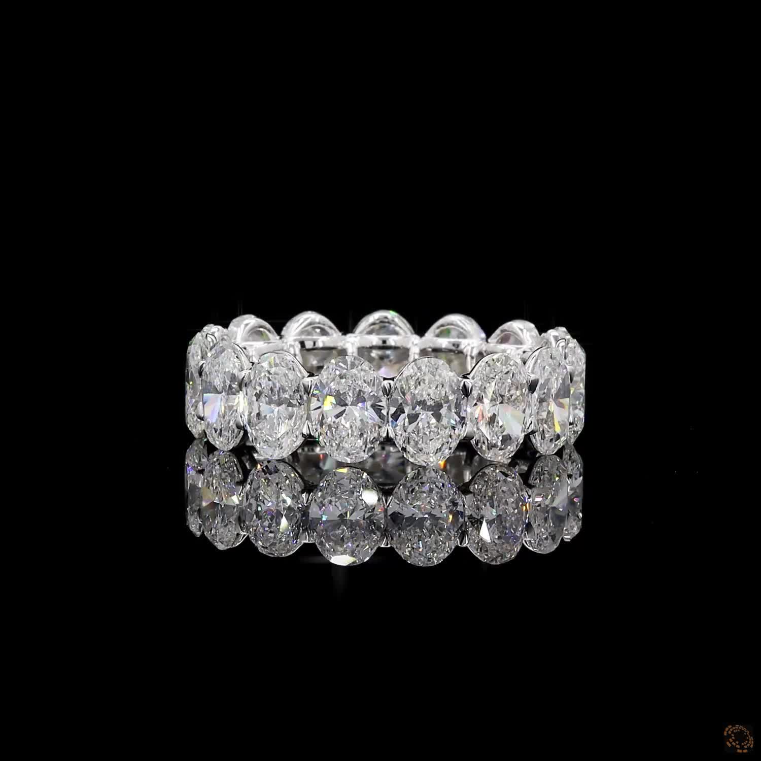 10.13 Ct Oval Cut Diamond Eternity Band ( Wedding Ring) in White Gold