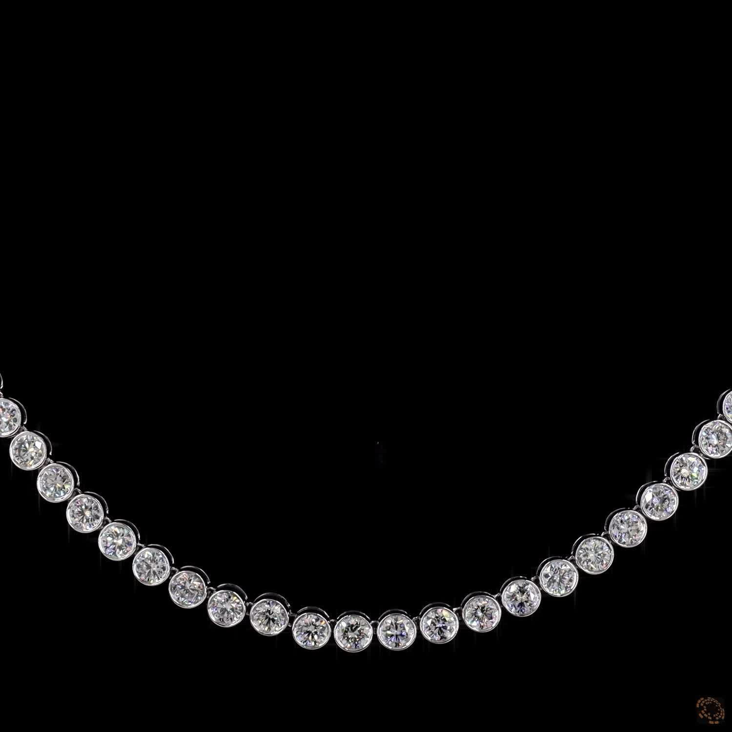 12.73 Ct Full Bezel Round Lab-Grown Diamond Eternity Riviera Necklace (Copy)