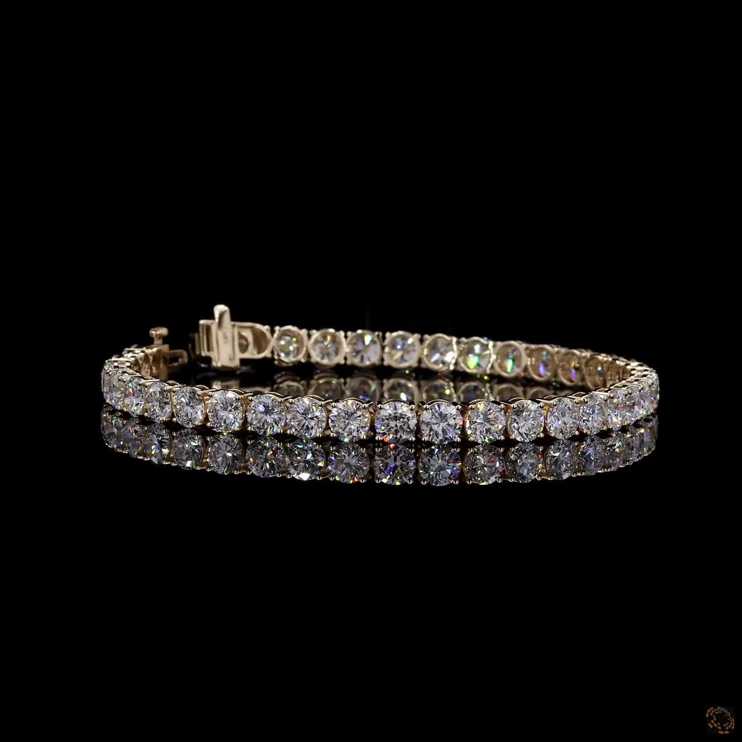 13.94 CT Round Cut Diamond Tennis Bracelet | Classic Luxury Diamond Bracelet for Women