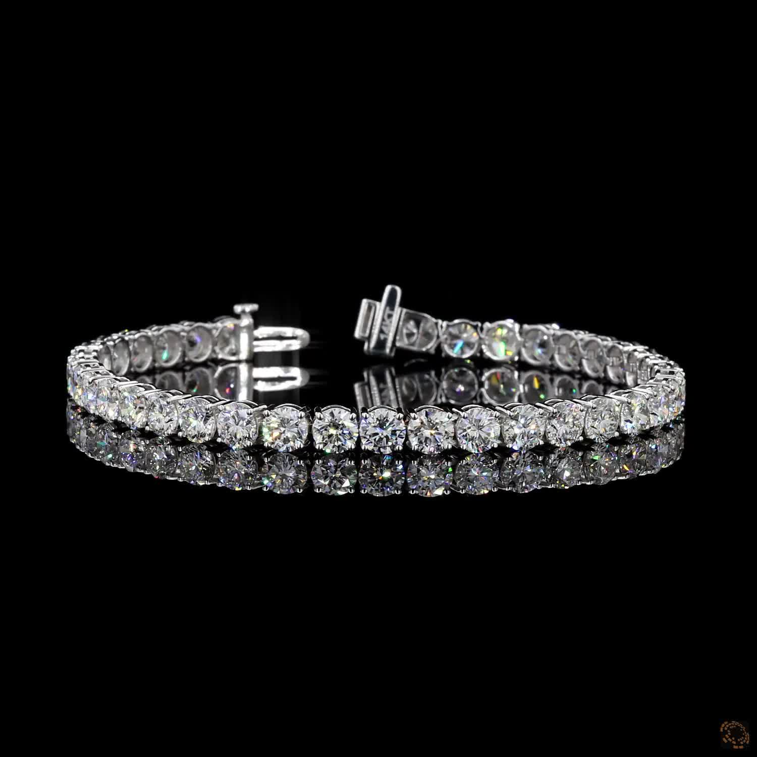 14.17 Ct White Gold Round Diamond Tennis Bracelet