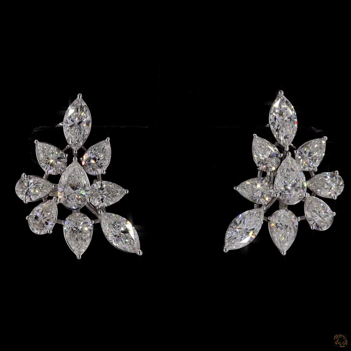 8.10 Ct Lab Grown Diamonds 14k White Gold Cluster Fashion Earrings