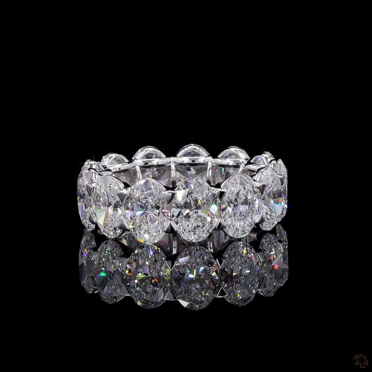 9.59 Ct Oval Cut Vertical North-South orientation around the band