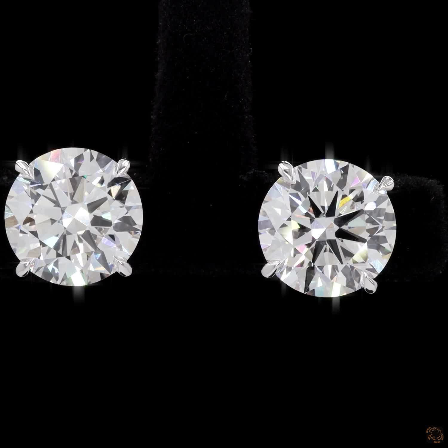 5.06 Ct 14K WHITE GOLD Round Shape Studs Earring
