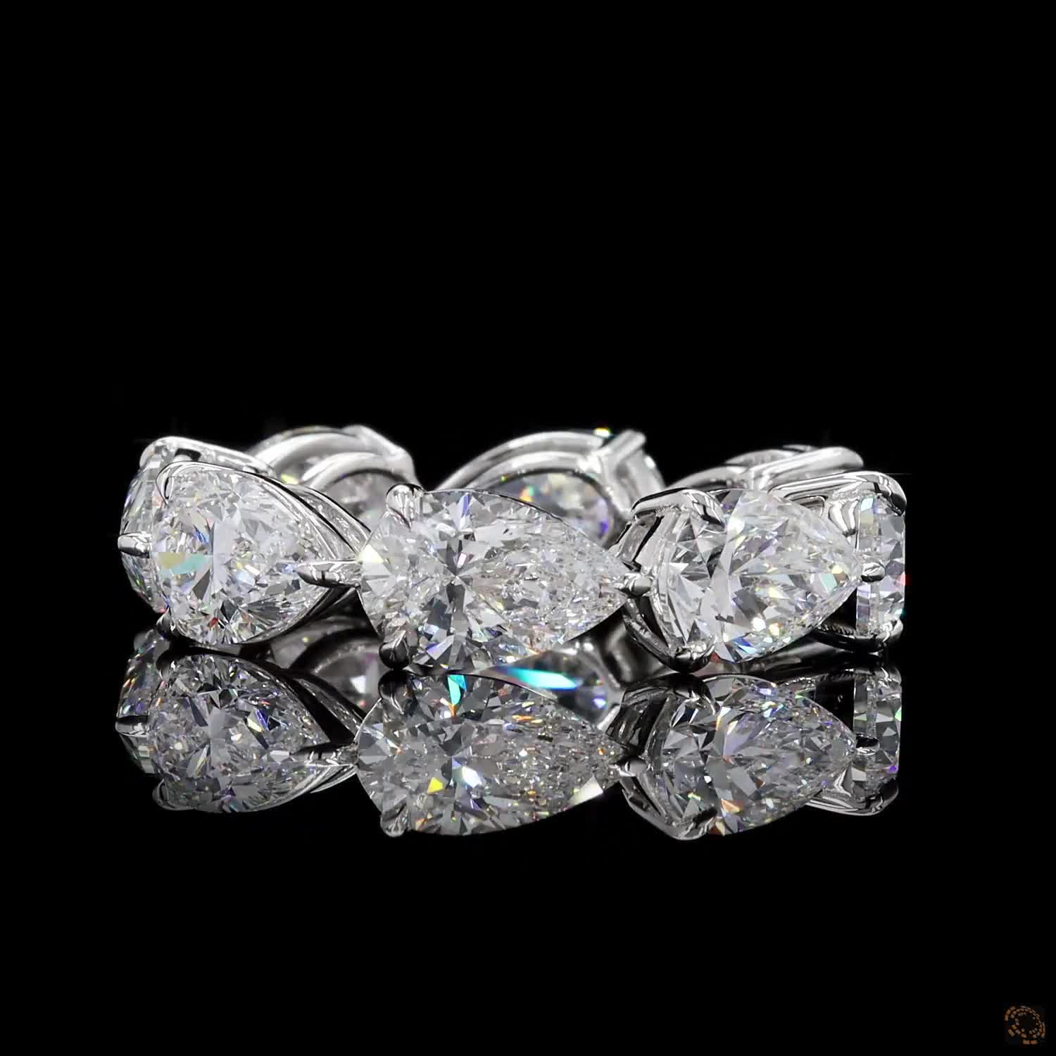 9.30 Ct Luxury Pear Shape Lab Grown Diamond Anniversary Ring | Fine Jewelry for Her