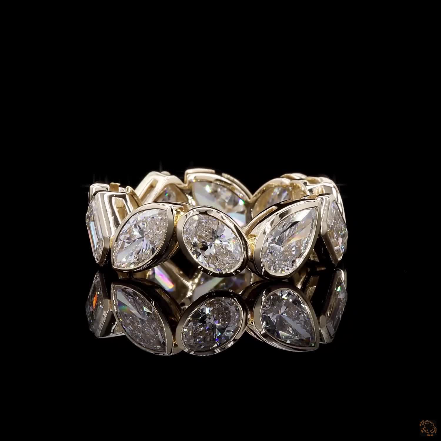 6.31 Ct Mixed Cut Diamond Eternity Band – 14K Yellow Gold