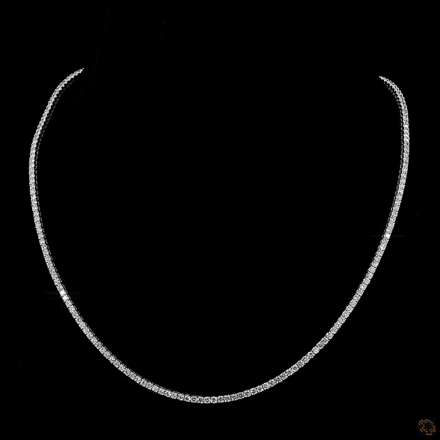 6.98 Ct Delicate Graduated Round Lab-Grown Diamond Tennis Choker in Platinum Finish
