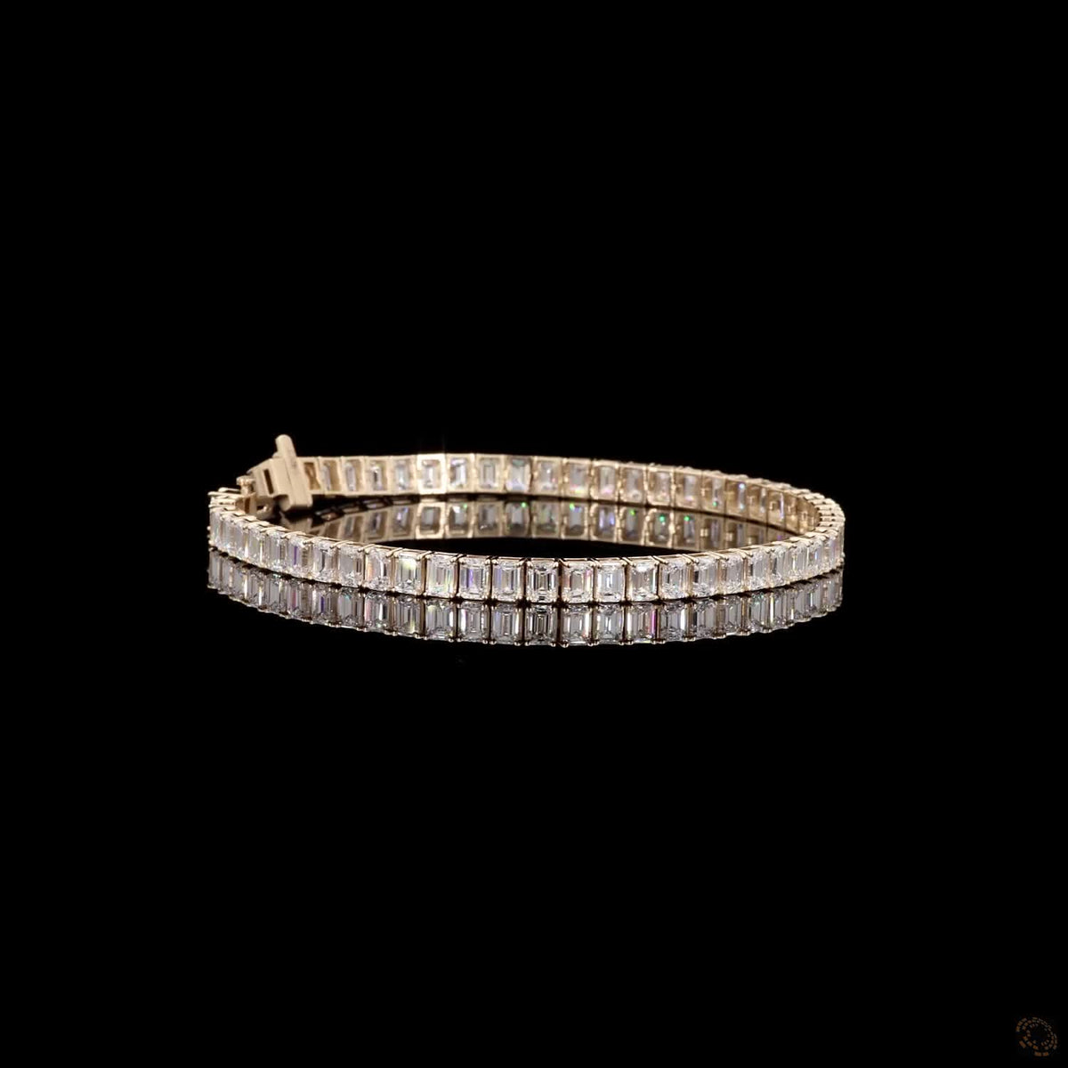 12.28 Ct Luxury Emerald-Cut Crystal Tennis Bracelet for Women | Elegant Sparkling Link Bracelet