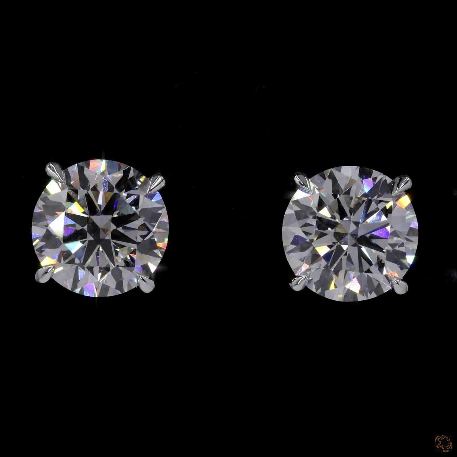 5.08 Ct 14K WHITE GOLD Round Shape Studs Earring