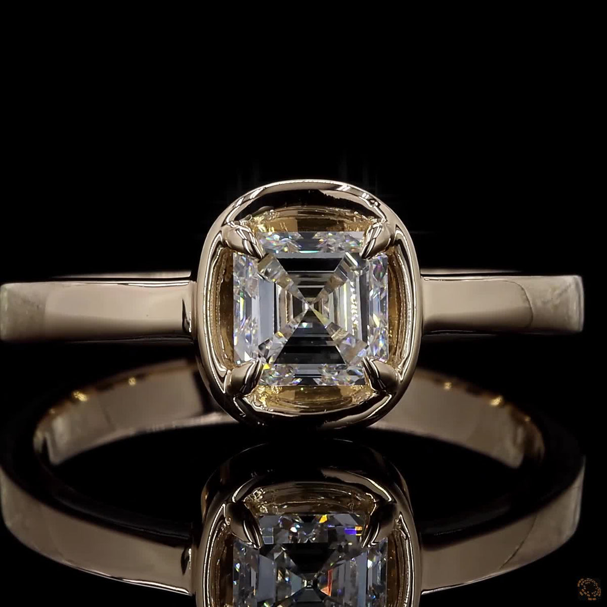 0.53 Ct ASSCHER SOLITAIRE DIAMOND ENGAGEMENT RING