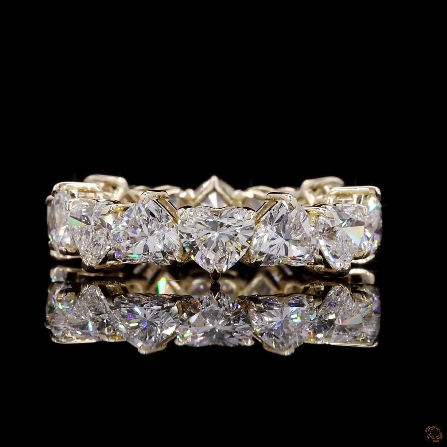 7.52 Ct Luxury Heart Cut Diamond Full Eternity Band Ring in Prong Set Wedding & Anniversary Band