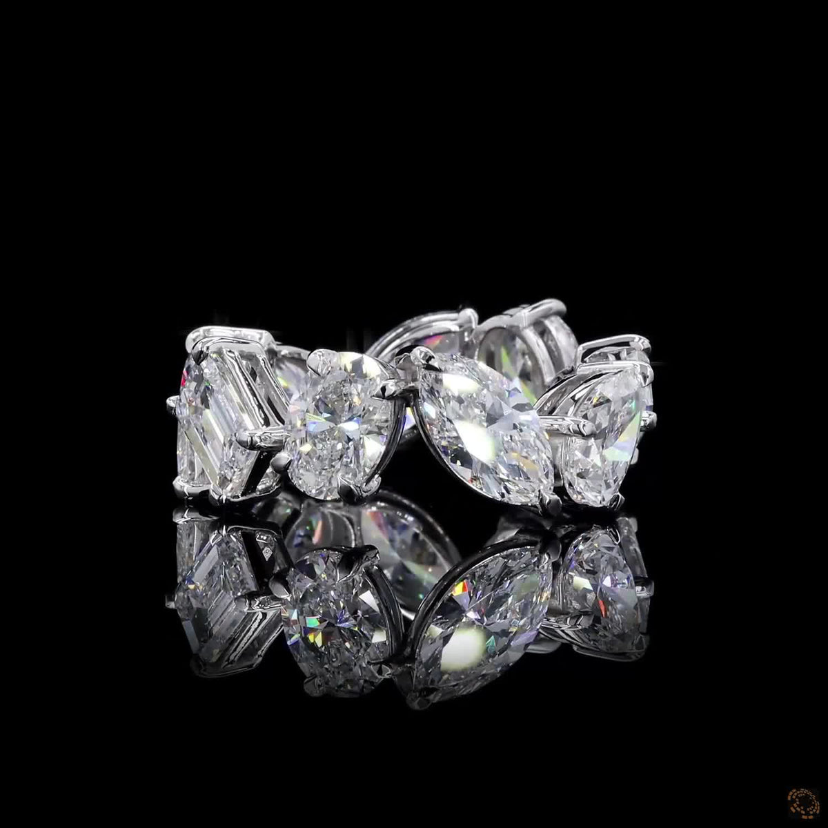 9.54 Ct Luxury Mixed Shape Cut Diamond Stud Earrings in 14K White Gold