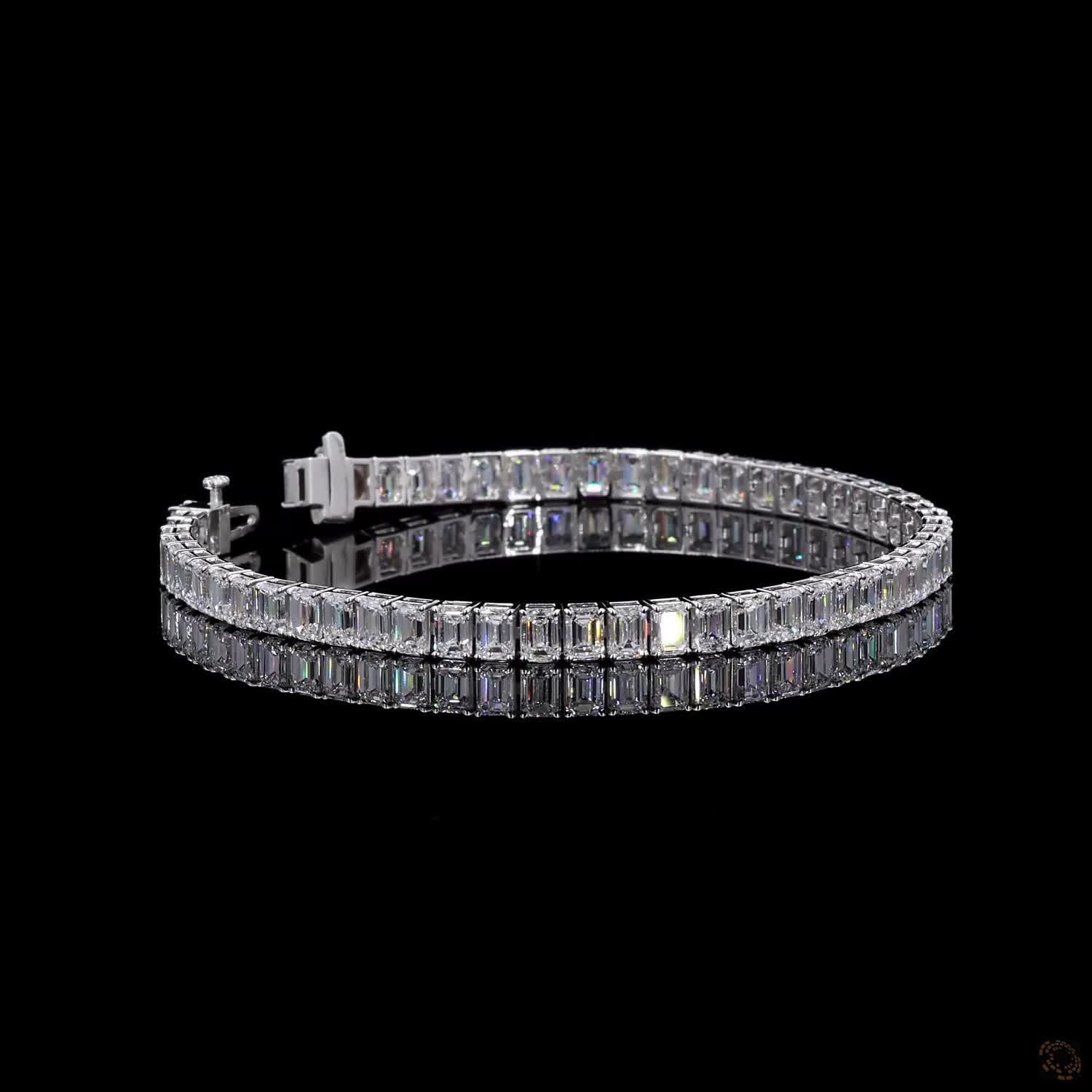 12.01 Ct Emerald Cut Diamond Tennis Bracelet in White Gold