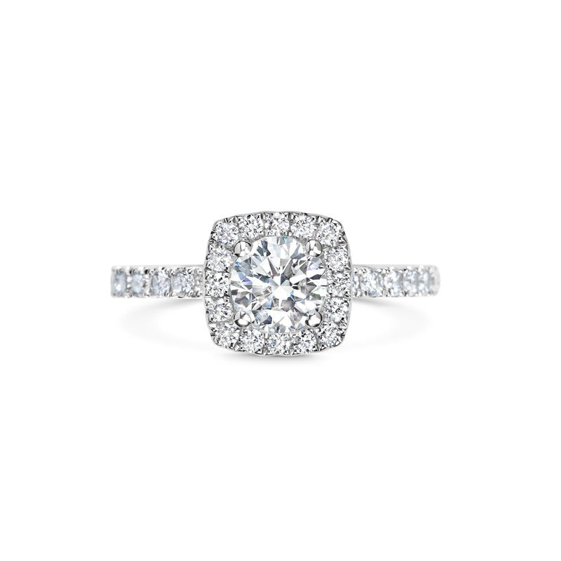 2.30 Ct In Round Bardot Scallop Engagement Ring