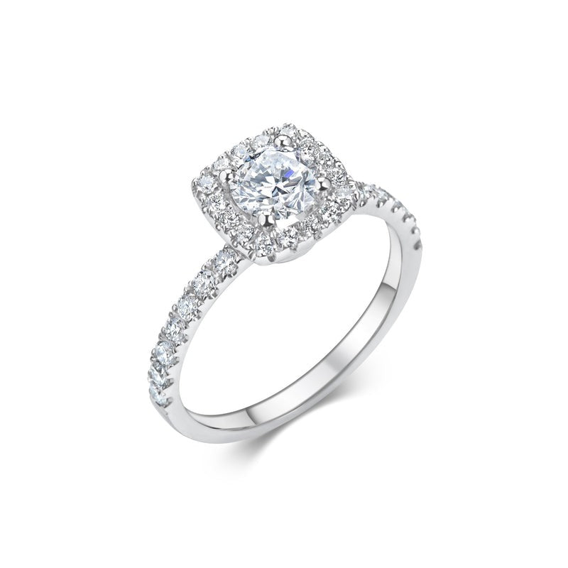 2.30 Ct In Round Bardot Scallop Engagement Ring