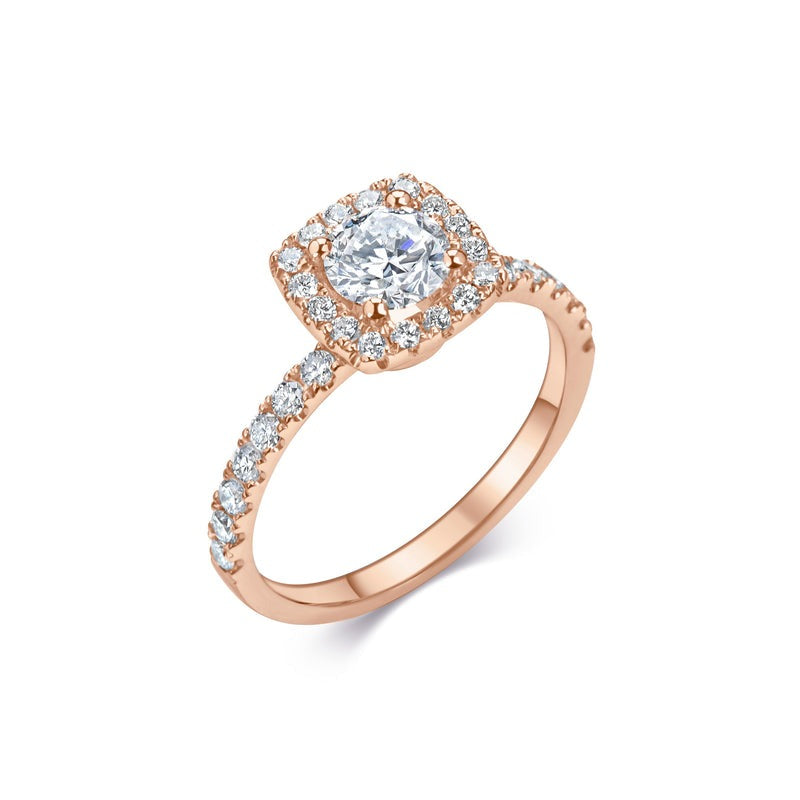 2.30 Ct In Round Bardot Scallop Engagement Ring