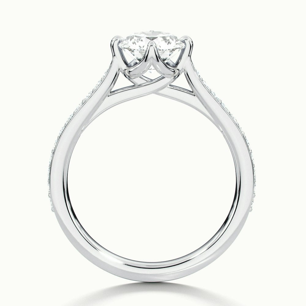 2.20 Ct In Round Bardot Scallop Engagement Ring