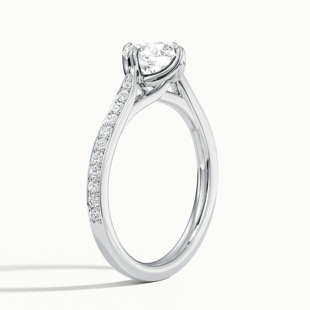 2.20 Ct In Round Bardot Scallop Engagement Ring