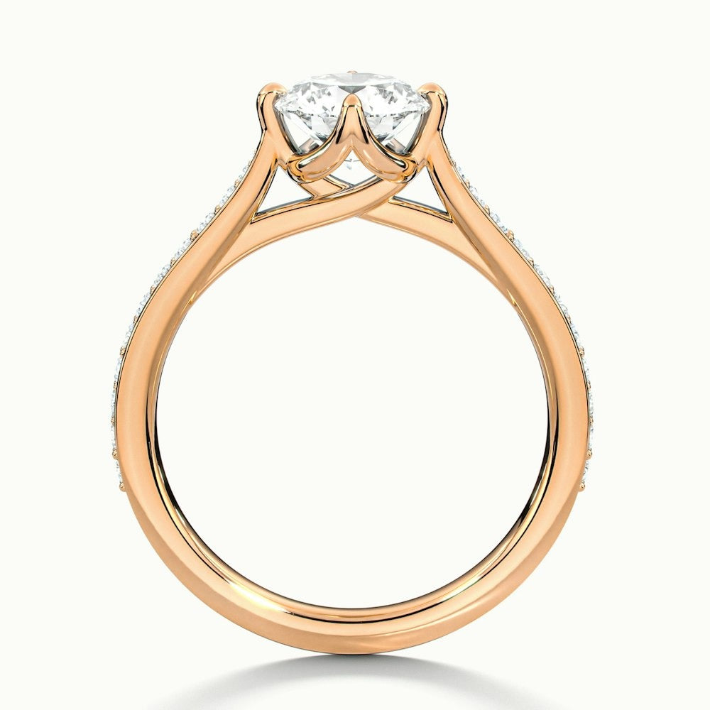 2.20 Ct In Round Bardot Scallop Engagement Ring