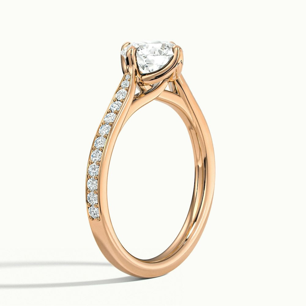 2.20 Ct In Round Bardot Scallop Engagement Ring