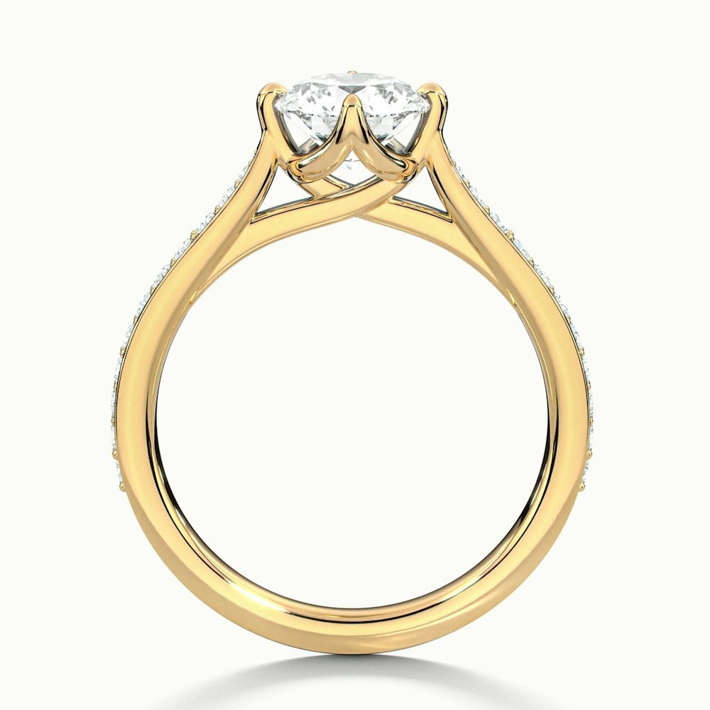 2.20 Ct In Round Bardot Scallop Engagement Ring