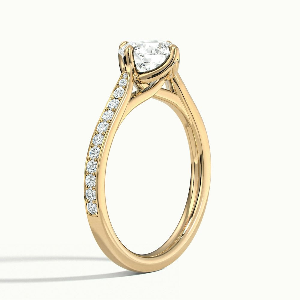 2.20 Ct In Round Bardot Scallop Engagement Ring