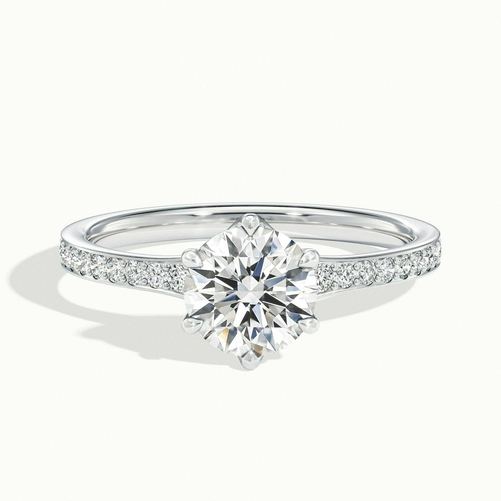 2.00 Ct In Round Bardot Scallop Engagement Ring