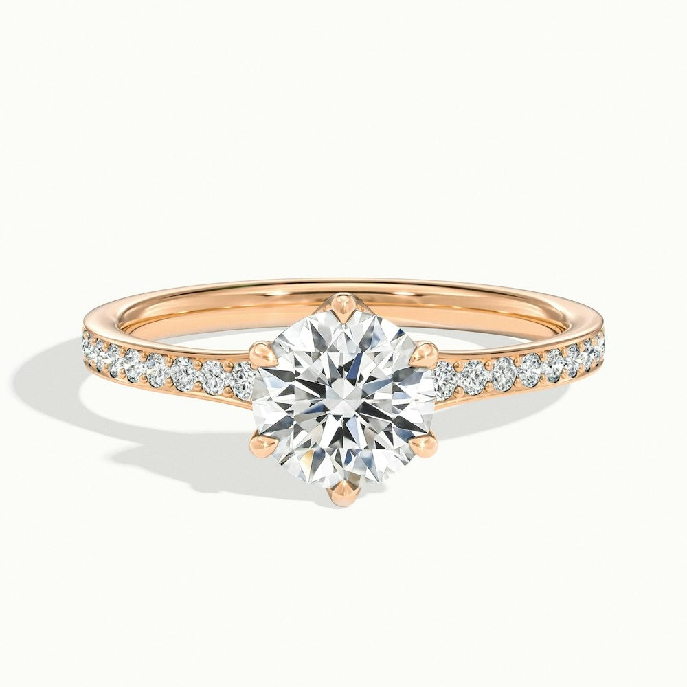2.00 Ct In Round Bardot Scallop Engagement Ring