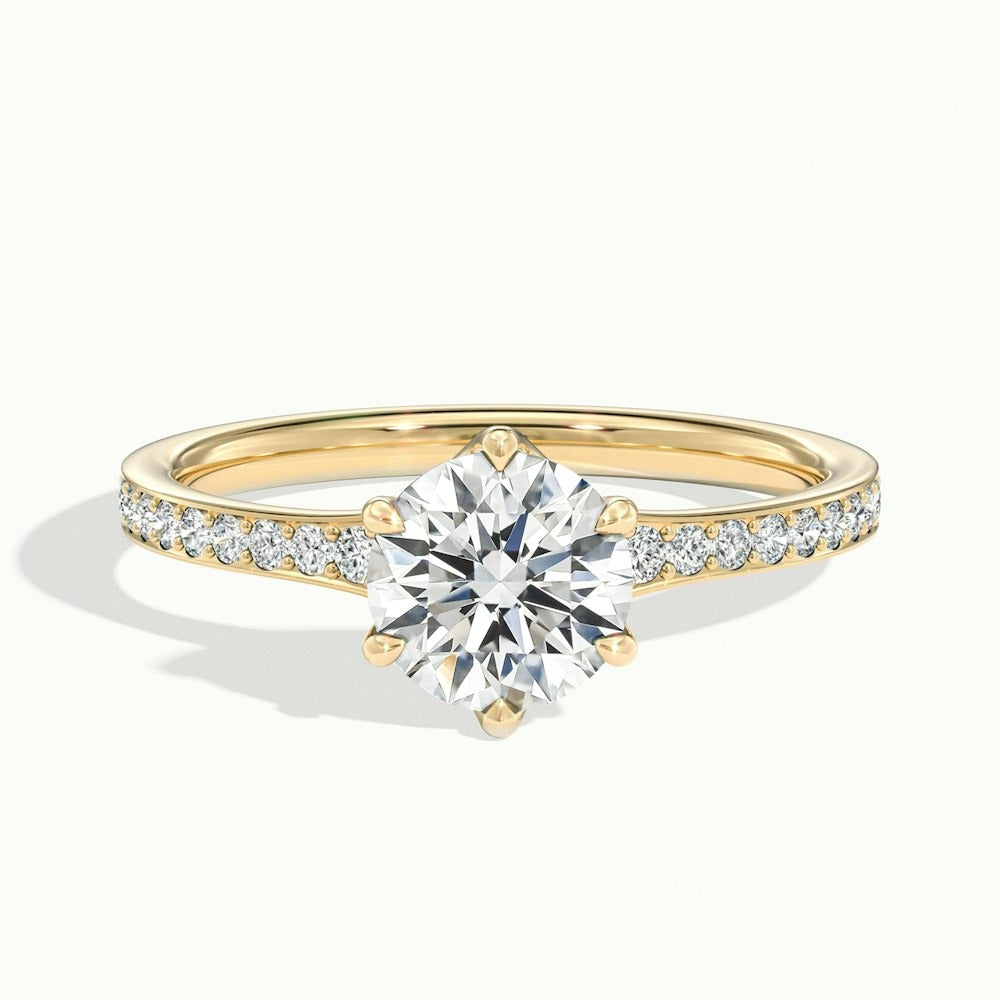 2.00 Ct In Round Bardot Scallop Engagement Ring