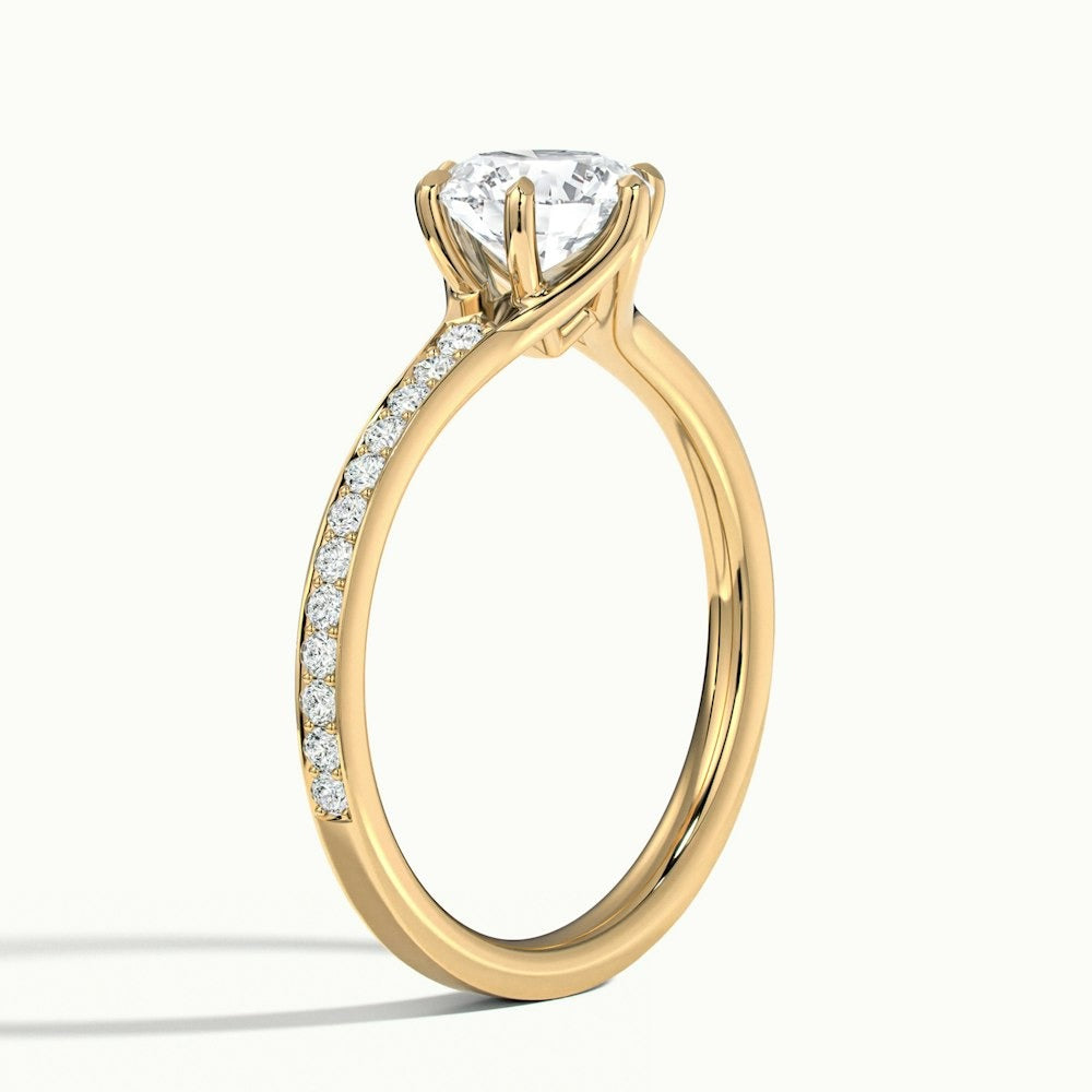 2.00 Ct In Round Bardot Scallop Engagement Ring
