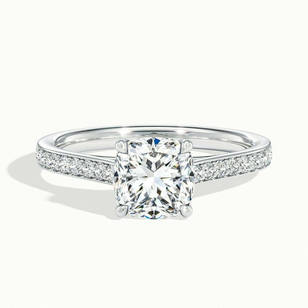 2.30 Ct In Round Bardot Scallop Engagement Ring