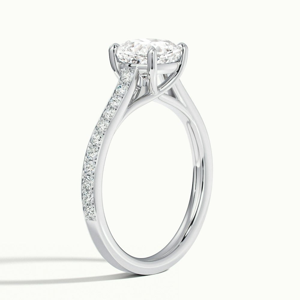 2.30 Ct In Round Bardot Scallop Engagement Ring
