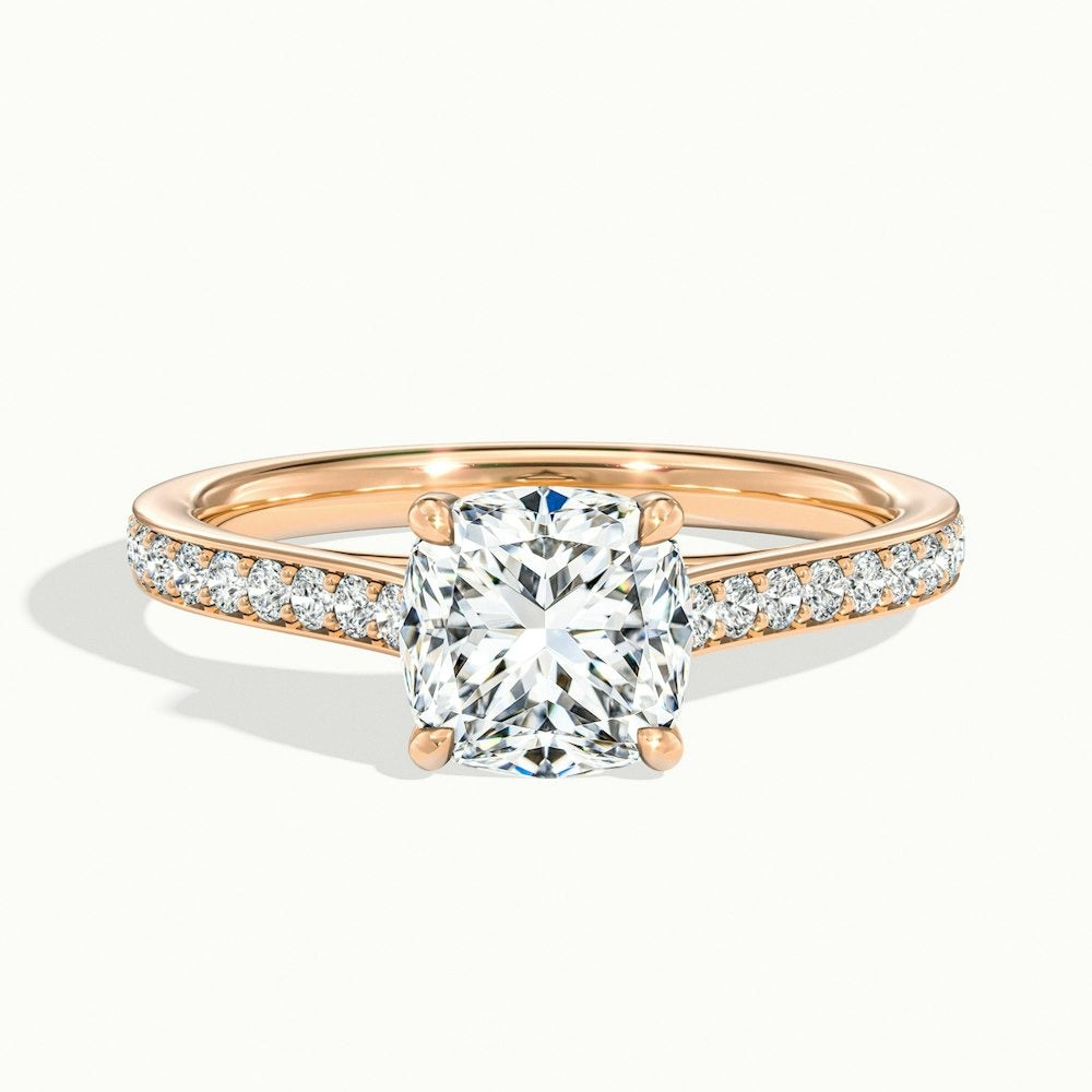 2.30 Ct In Round Bardot Scallop Engagement Ring